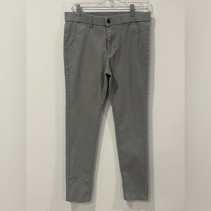 Youth Gray Slim Khaki Pants with spandex